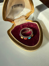 Load image into Gallery viewer, Multistone Inlay Sterling Silver Ring Size 7.25
