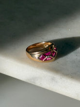 Load image into Gallery viewer, Vintage Solid 14k Gold Ruby &amp; Diamond Ring Size 6.75
