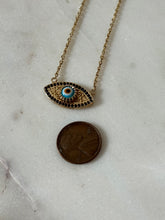 Load image into Gallery viewer, Evil Eye Gold Vermeil Necklace 18”-20”

