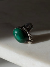 Load image into Gallery viewer, Vintage Malachite Sterling Silver Ring Size 7
