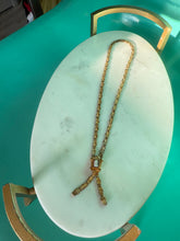 Load image into Gallery viewer, Antique Cameo Book Chain Tassle Necklace 16”
