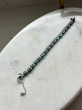 Load image into Gallery viewer, Antique 1920s Sterling Silver Blue Bracelet 6.75”
