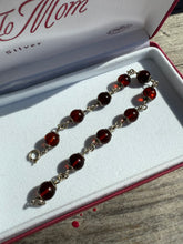 Load image into Gallery viewer, Vintage Amber Sterling Silver Bracelet 7”
