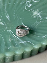 Load image into Gallery viewer, Iced Sterling Silver Buckle Ring Size 5

