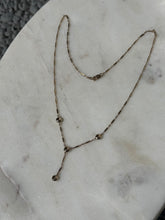 Load image into Gallery viewer, Vintage 10k Yellow Gold Diamond Lariat Drop Necklace 17”
