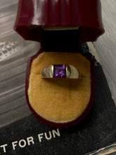 Load image into Gallery viewer, Channel Set Amethyst Vintage 14k Gold Ring
