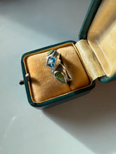 Load image into Gallery viewer, Blue Topaz &amp; Gaspeite Sterling Silver Ring Size 7.5
