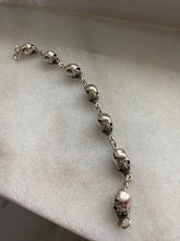 Load image into Gallery viewer, Skull Link Vintage Sterling Silver Bracelet
