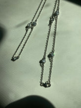 Load image into Gallery viewer, Station Chain CZ Sterling Silver Necklace
