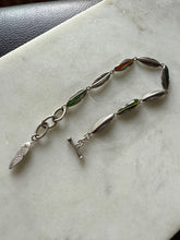 Load image into Gallery viewer, Leaf Sterling Silver Toggle Clasp Bracelet 7.25”
