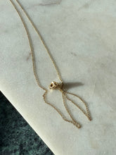 Load image into Gallery viewer, ‘W’ Slider 14k Yellow Gold Necklace 18”
