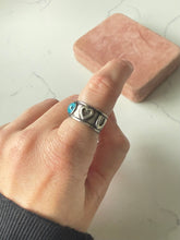 Load image into Gallery viewer, Vintage Eye Love You Sterling Silver Ring Size 7.25
