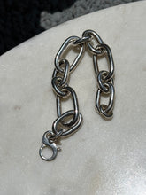 Load image into Gallery viewer, Chunky Hollow Sterling Silver Bracelet 7.75”
