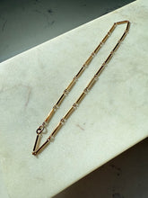 Load image into Gallery viewer, Bar Link 14k Gold Necklace 15”
