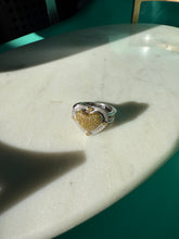Load image into Gallery viewer, Sterling Silver Yellow Lab Grown Diamond Heart Ring Size 9.25
