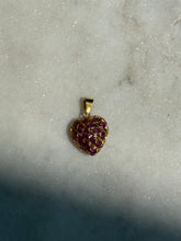 Load image into Gallery viewer, Vintage Natural Ruby 18k Gold Heart Charm
