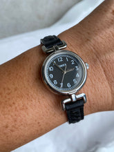 Load image into Gallery viewer, Timex Black Leather Vintage Silver-Toned Watch
