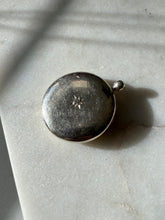 Load image into Gallery viewer, Vintage Diamond Starburst Oval Locket Sterling Silver Pendant
