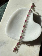 Load image into Gallery viewer, Ruby &amp; Quartz Sterling Silver Tennis Bracelet 7.5”
