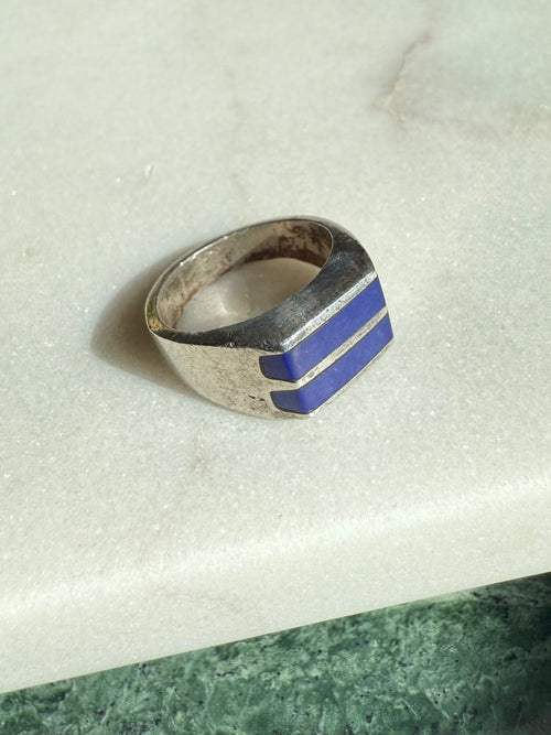 Blue Lapis Sterling Silver Ring Size 6.25