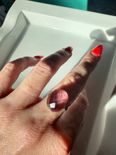 Load image into Gallery viewer, Faceted Pink Glass Sterling Silver Ring Size 7
