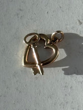 Load image into Gallery viewer, Vintage 14k Yellow Gold Heart Key Charm
