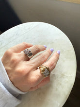 Load image into Gallery viewer, Garnet Cross Sterling Silver Ring
