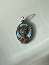 Load image into Gallery viewer, Antique French Silver Enamel Mother Mary Charm
