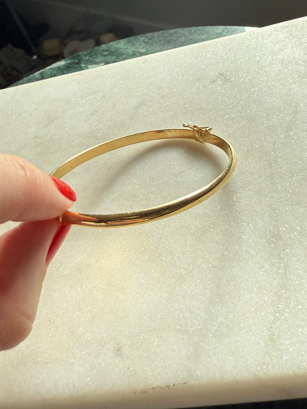 Italian Gold Vermeil Hinged Bangle Bracelet