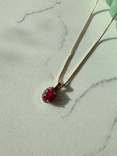 Load image into Gallery viewer, Pink Spinel Halo Gold Vermeil Necklace 18”
