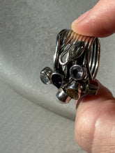 Load image into Gallery viewer, Multistone Chunky Sterling Silver Ring Size 6.5
