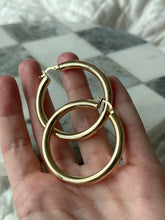 Load image into Gallery viewer, Vintage 10k Yellow Gold Large Tubular Hoop Earrings
