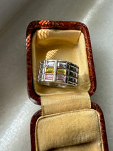 Load image into Gallery viewer, Pastel Glass Sterling Silver Wide Ring Size 6.75
