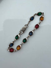 Load image into Gallery viewer, Rainbow Sterling Silver Bracelet 7.25”

