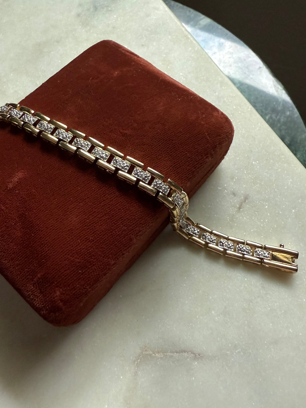 Gold Vermeil Two-Toned Bracelet 7.25”
