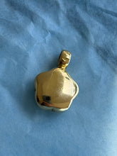 Load image into Gallery viewer, Puffy Blue &amp; White Flower 18k Gold Charm

