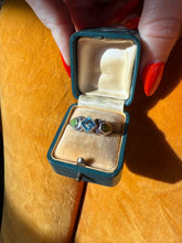 Load image into Gallery viewer, Blue Topaz &amp; Gaspeite Sterling Silver Ring Size 7.5

