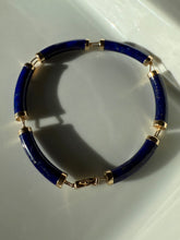 Load image into Gallery viewer, Lapis 14k Yellow Gold Bracelet 7.25”

