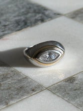Load image into Gallery viewer, Two-Tone East West Set Sterling Silver Ring Size 7

