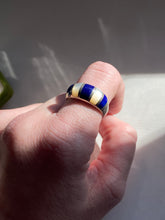 Load image into Gallery viewer, Lapis &amp; Mother of Pearl Sterling Silver Ring
