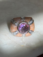 Load image into Gallery viewer, Chunky Pink Enamel Sterling Ring Size
