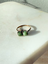 Load image into Gallery viewer, Green Toi et Moi 10k Gold Filled Espo Ring Size 4.75
