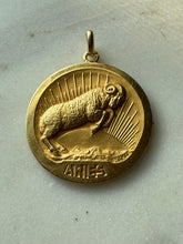 Load image into Gallery viewer, Edmond Henri Becker Aries Zodiac 18k Gold Medallion
