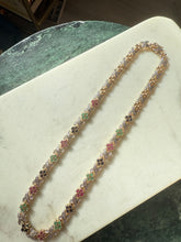 Load image into Gallery viewer, y2k Emerald Ruby Blue Sapphire Gold Vermeil Necklace 17”
