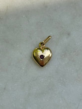 Load image into Gallery viewer, Vintage Italian Garnet 14k Gold Heart Charm
