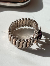 Load image into Gallery viewer, Vintage Purple Flower Sterling &amp; Gold Fill Expansion Bracelet

