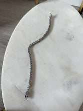 Load image into Gallery viewer, Synthetic Mystic Blue Topaz Sterling Silver Tennis Bracelet 7.5”
