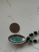Load image into Gallery viewer, Malachite Sterling Silver Beaded Necklace
