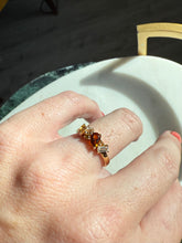 Load image into Gallery viewer, y2k Garnet &amp; Citrine Gold Vermeil Ring Size 6.25
