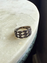 Load image into Gallery viewer, Marcasite Sterling Silver Ring Size 5.25
